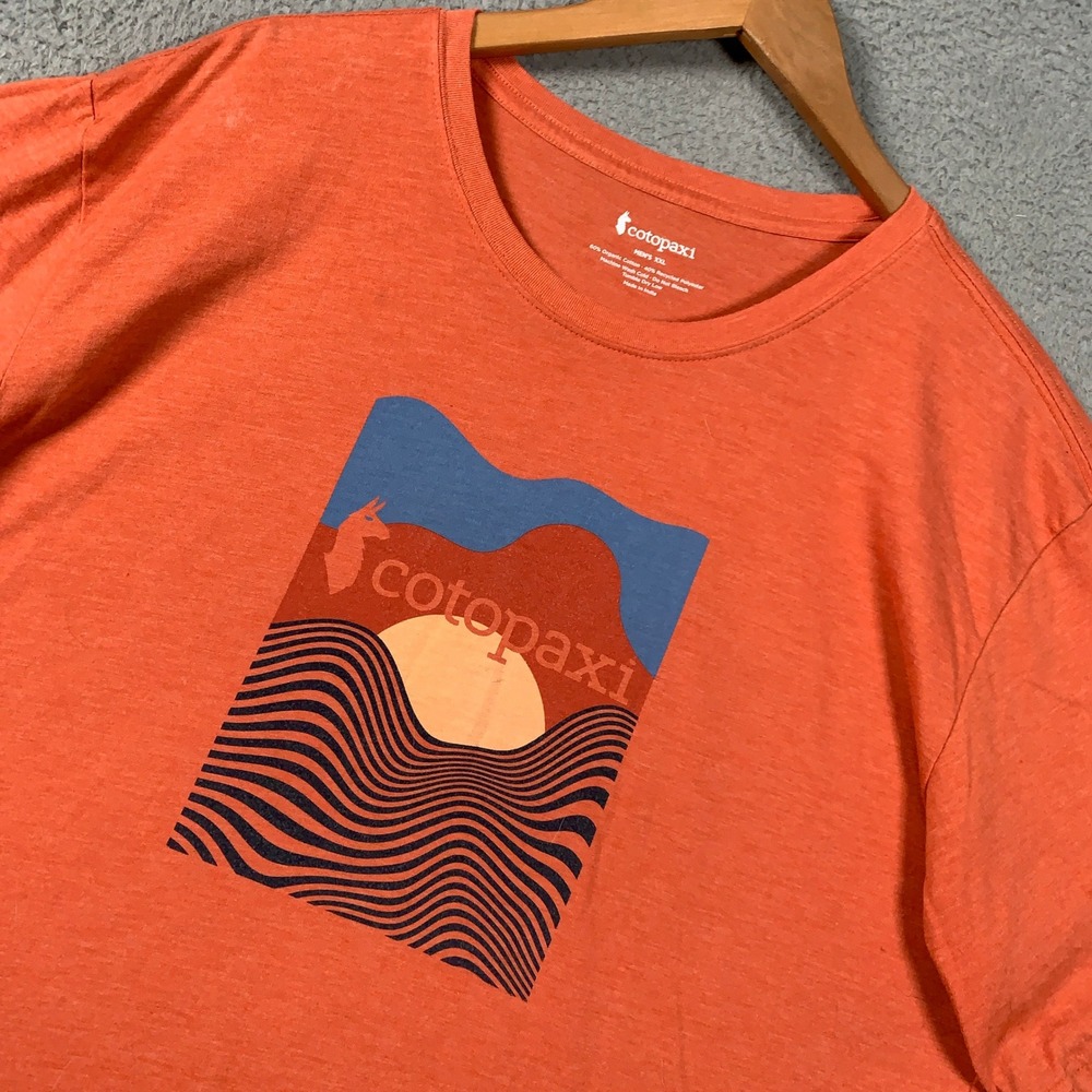 Cotopaxi Vibe Graphic T-Shirt Men's XXL 2XL Orange Short Sleeve Organic Cotton